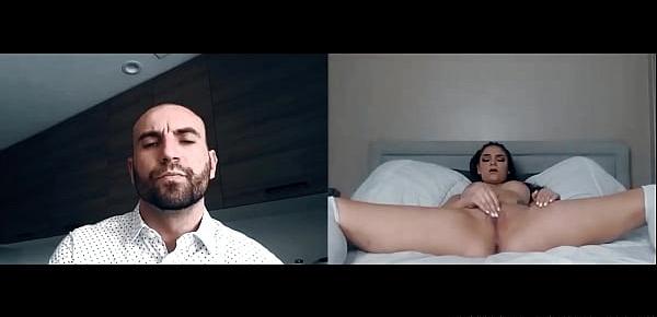  Sexy Athena Faris webcam masturbation while bald stud watches